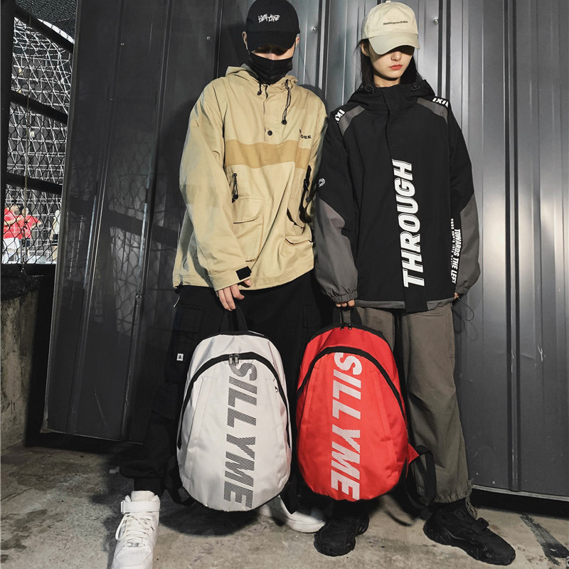 韩版原宿ulzzang大容量高中双肩包 满江红箱包双肩背包