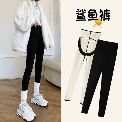 Бархатная акула, леггинсы, утепленные осенние демисезонные штаны для йоги