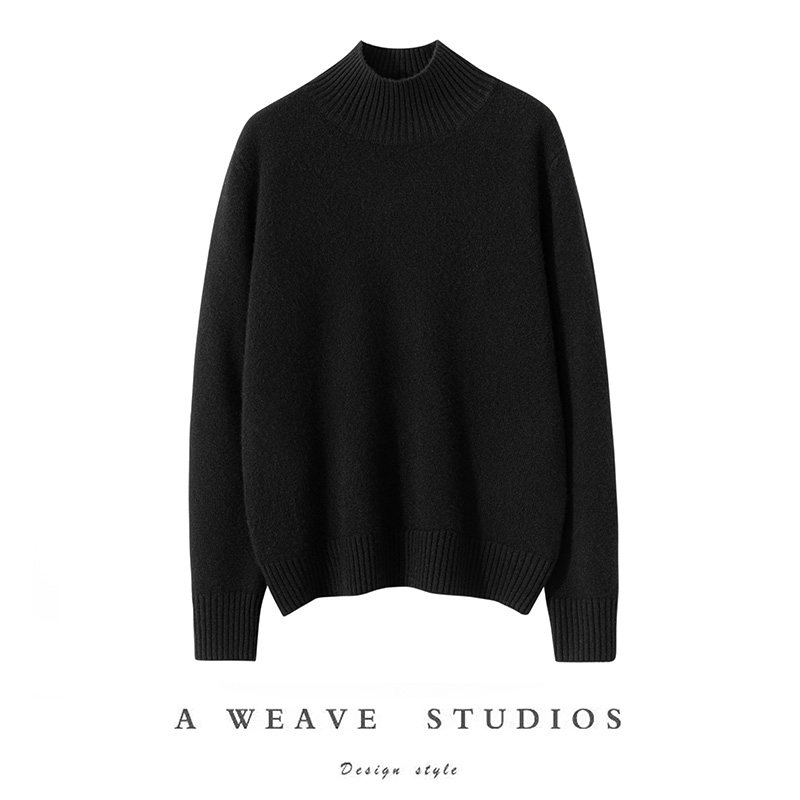 秋冬季新款100纯山羊绒半高领长袖加厚毛衣女显瘦百搭套头针织衫,淘宝优惠券,粉丝福利购,淘宝优惠卷