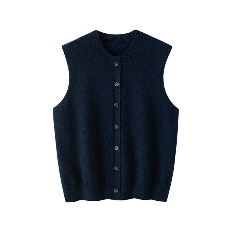 100纯山羊绒圆领开衫背心女秋冬新款高级感百搭外穿无袖毛衣马甲,淘宝优惠券,粉丝福利购,淘宝优惠卷