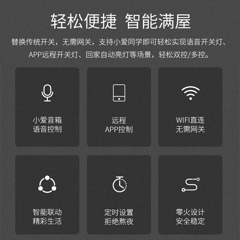 Gosund智能开关零火单双三键Wifi版小爱同学语音手机APP远程操控 - 图0