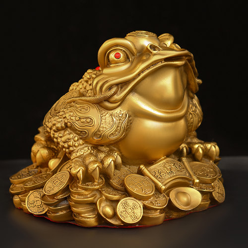 纯铜金蟾摆件招财进宝日进斗金蝉店铺办公室三足金蟾蜍开业礼品 - 图2