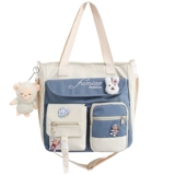 设计感小众ins超火帆布包大学生上课包女百搭可爱萌单肩包斜挎包