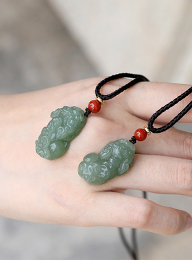 女款一对儿童带证书皮秋貔貅吊坠