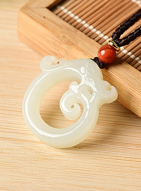 新疆仿古龙女款男士情侣一对玉佩