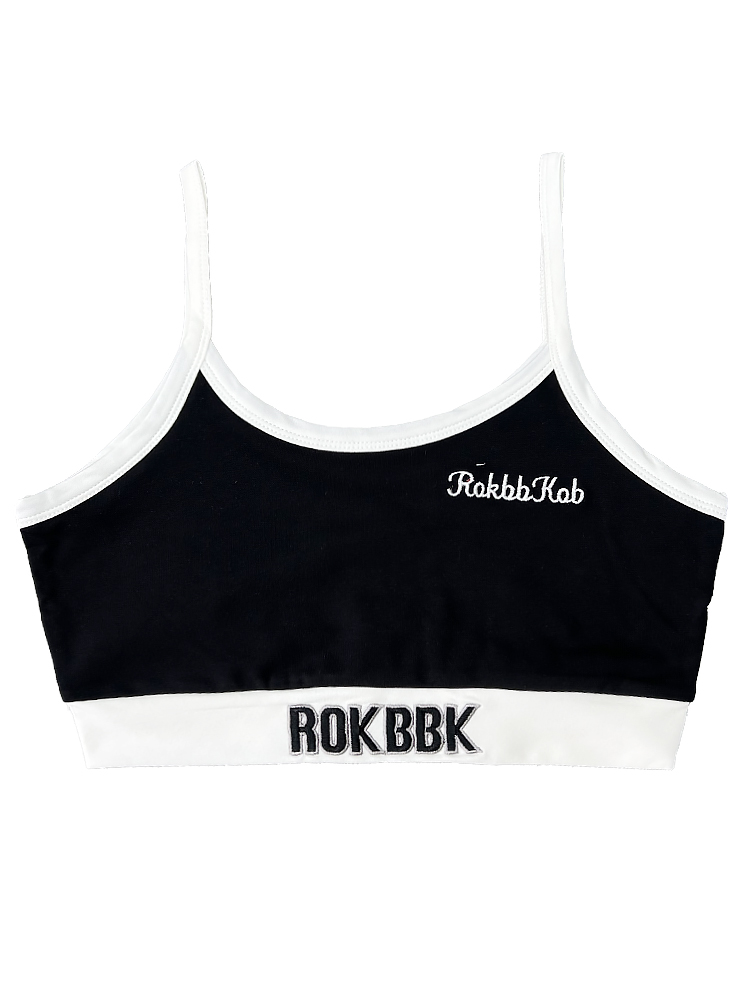 ROKBBK－K/布韩街舞爵士舞jazz小背心短款露脐吊带绣花上衣hiphop - 图0