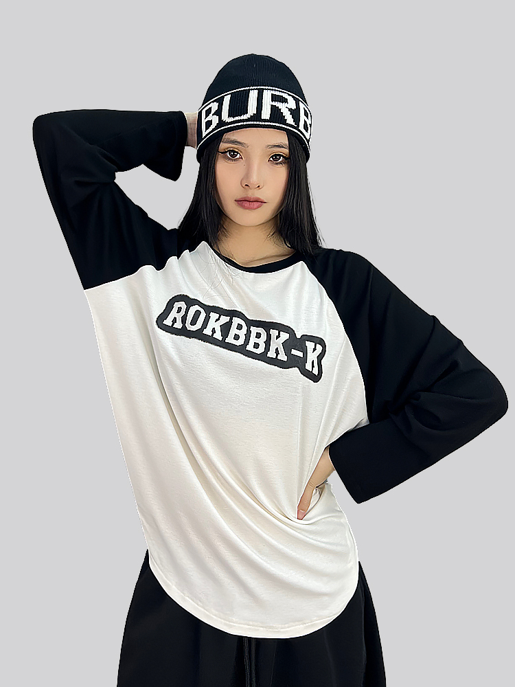 ROKBBK－K/布韩街舞潮牌休闲运动宽松长袖女爵士舞hiphop跳舞上衣 - 图3