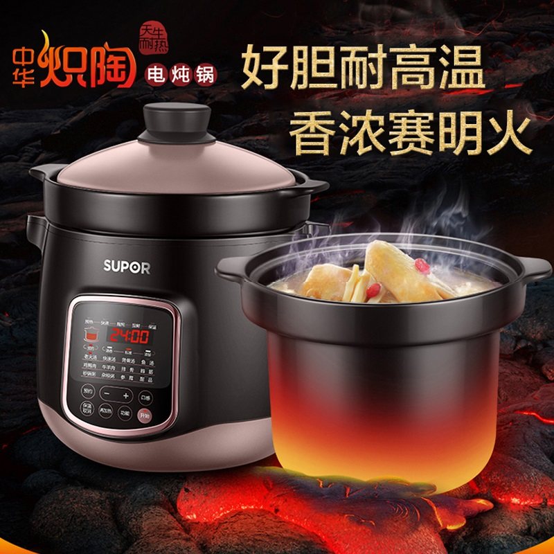 苏泊尔电炖炖锅陶瓷多功能6l电炖盅 苏泊尔龙育电炖/煮粥锅/文火炉