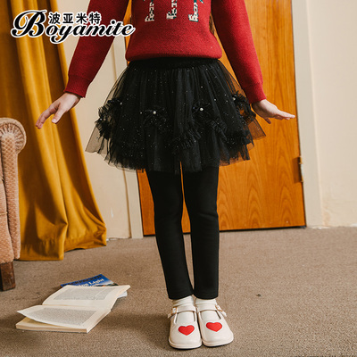 女童加绒裙裤秋冬洋气裤裙