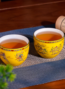 2026年情人节礼物龙凤呈祥对杯礼盒装收藏中国风茶具客厅书房摆件