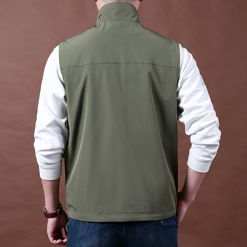 冬季两面穿宽松马甲男多袋工装户外穿钓鱼摄影加绒背心秋冬男外套 - 图2