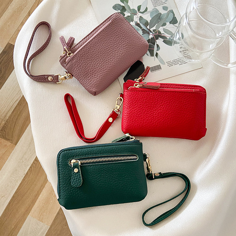 纯牛皮短款女士拉链腕带软皮钱包 zoress钱包