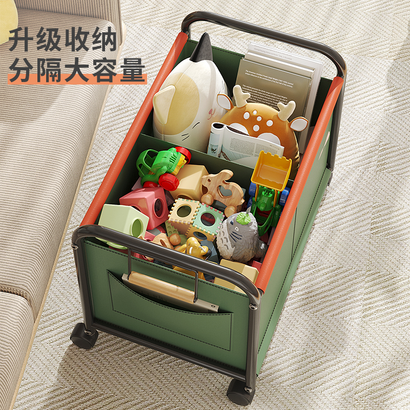 儿童玩具收纳架箱小推车置物架移动家用书包架绘本玩偶零食储物筐