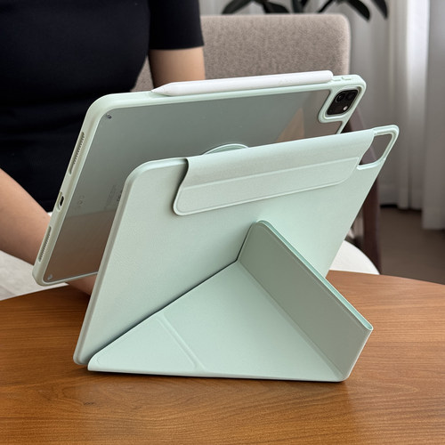 新y折适用苹果ipadair8保护壳2026pro平板11代a16亚克力10.2防弯7摔13软胶5包边mini透明12.9磁吸双面夹m3套4 - 图2