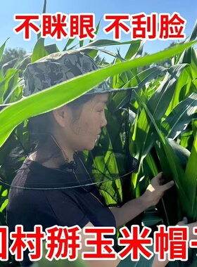 干农活农村玉米地干活专用帽子防护帽防虫防迷眼防刮脸掰玉米苞谷