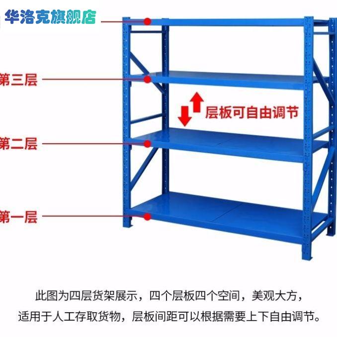 仓储货架展示架家用角铁超市库房地下室储物置物架仓库多层铁架子 - 图3