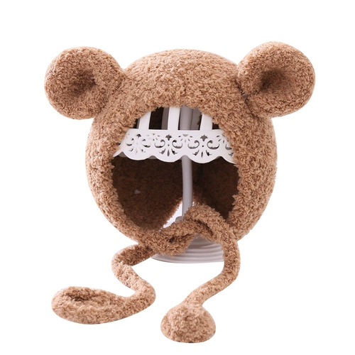 Детская демисезонная шапка, удерживающая тепло милая кепка для мальчиков, в корейском стиле, с медвежатами