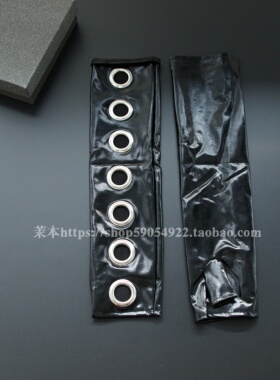 黑色PU皮革打孔透气防护手套