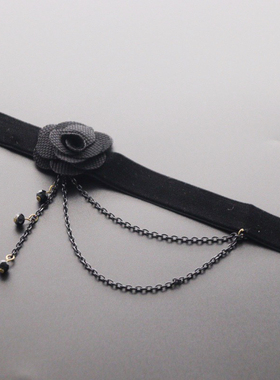 日韩百搭黑色简约颈链脖圈朋克风