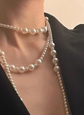 珍珠项链旗袍链女项链毛衣链
