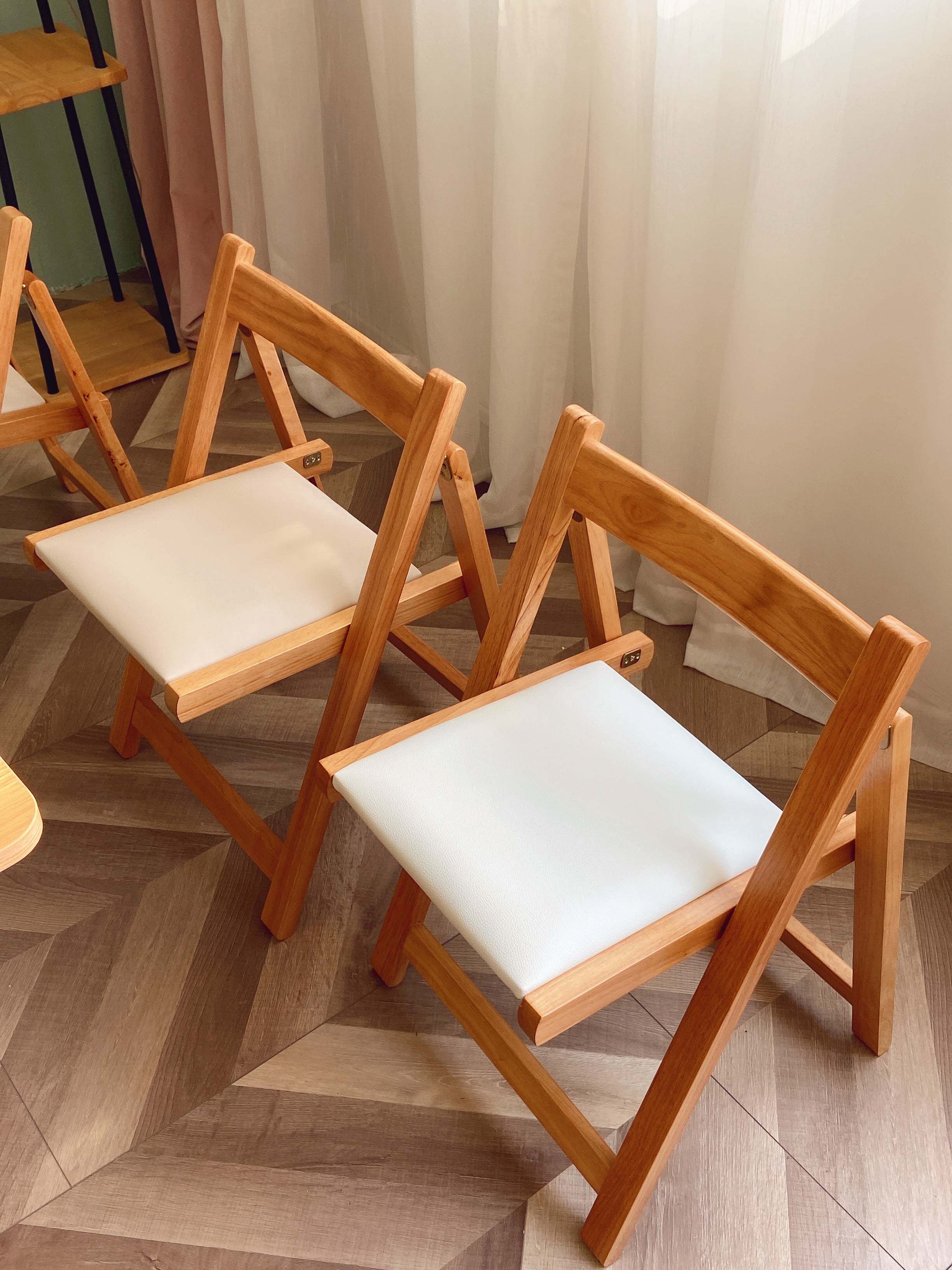 实木折叠餐椅实木椅实木折叠皮椅简约椅