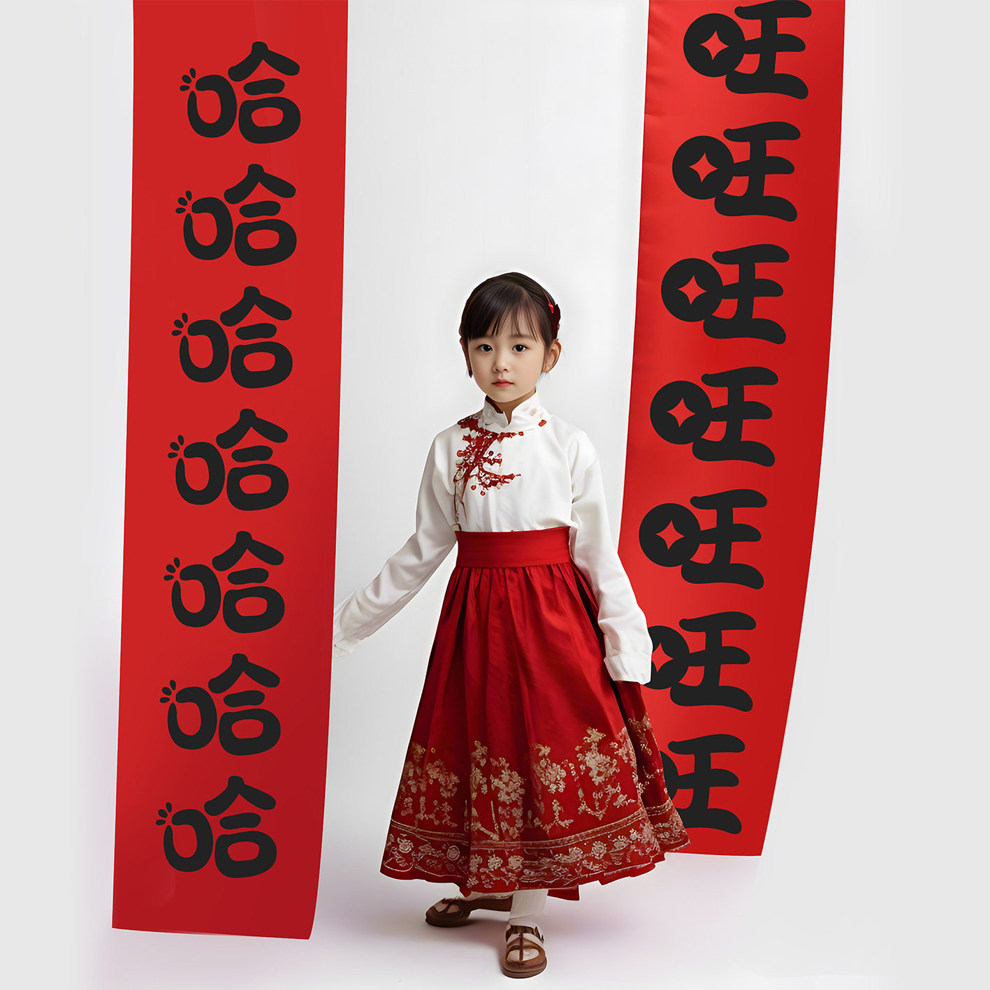 马年新款对联新年写真人像拍照道具新中式拍摄场景搭建摄影背景布,淘宝优惠券,粉丝福利购,淘宝优惠卷