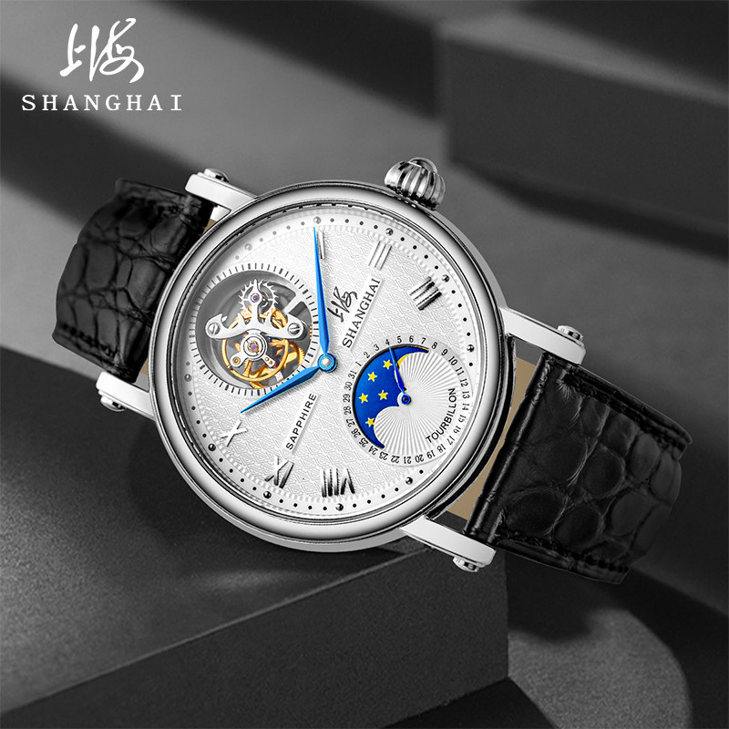 上海牌手表男限量陀飞轮腕表 手动机械表男士腕表F3-Z1002