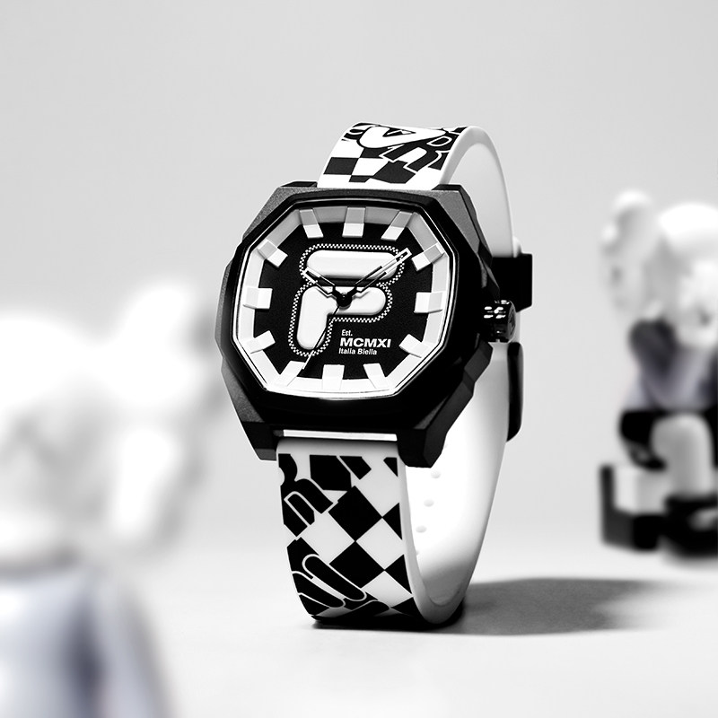 fila女棋盘格情侣款新年礼物手表 fila手表欧美腕表