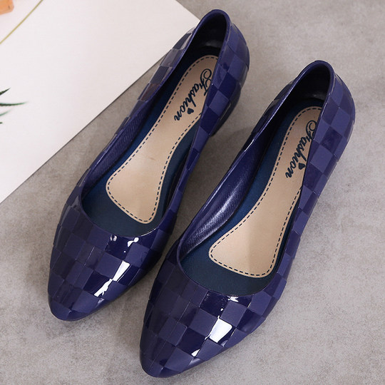 Fashionable outer waterproof shoes, rain boots, women's Internet celebrity plastic pointed low-cut rubber shoes, work water boots, lightweight summer