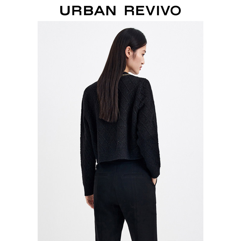 ur2022春季新品女装名媛气质细闪 UR毛针织衫