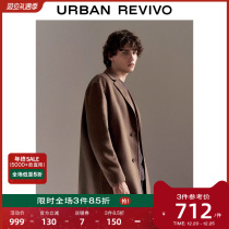 UR2023 Autumn Winter New Mens Fashion Morden Light Cooked Senior Sensation Commute Single Row Buttoned profile Large coat UMU130028