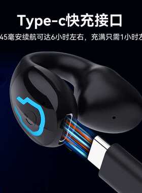 新GD12单耳蓝牙耳机真无线耳夹式半入耳无线运动商务手机通用