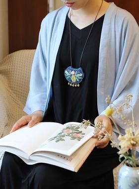 花暖年安全锁DIY刺绣材料包纯棉钱包项炼汽车挂花绽放财富和长寿