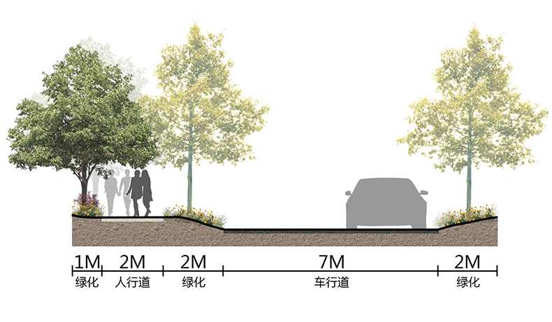 海绵城市规划素材景观小清新树木psd植物PS平面立面剖面效果图 - 图1