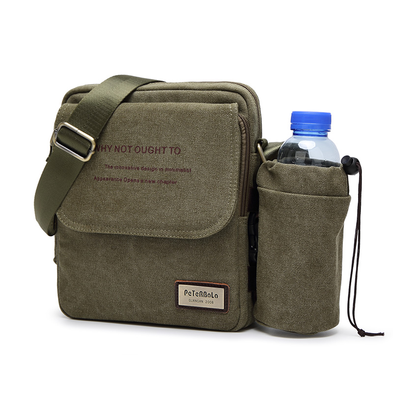 男士多功能帆布包韩版学院斜挎包 peterbolo男士包袋