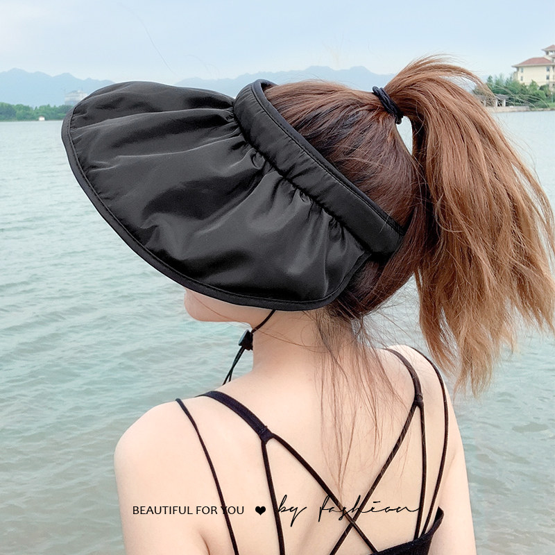 发箍式遮阳帽子女防晒遮脸韩版潮 differhand发饰