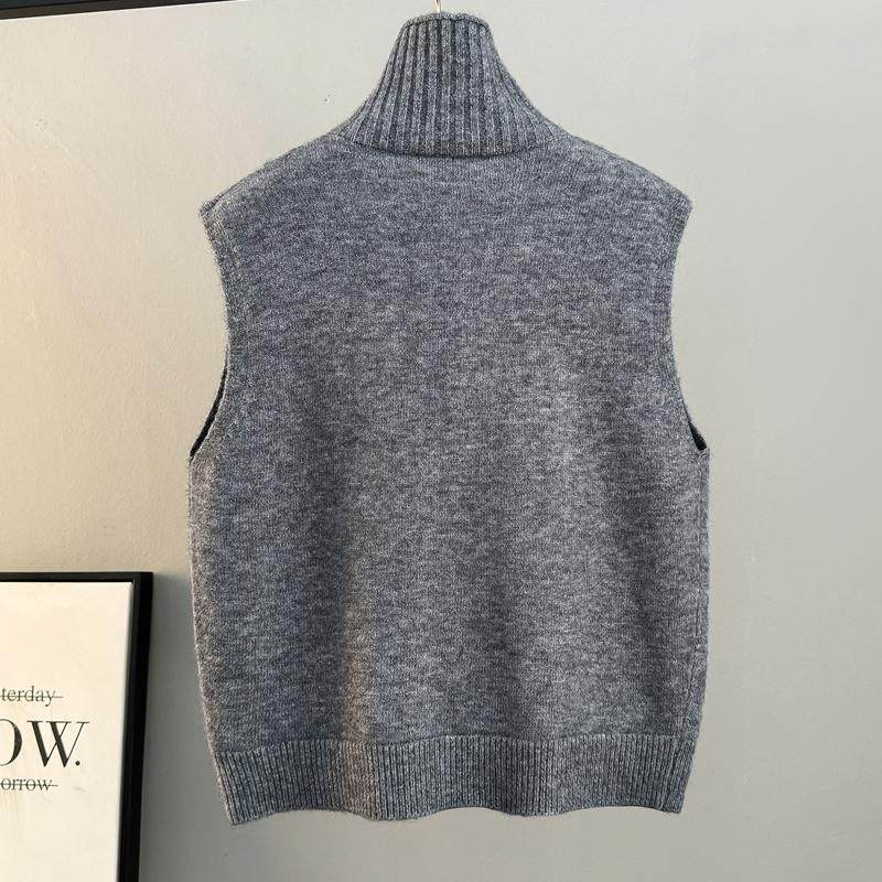 简约半高领宽松慵懒风毛衣背心马甲今年流行上衣加厚女装新款马夹,淘宝优惠券,粉丝福利购,淘宝优惠卷