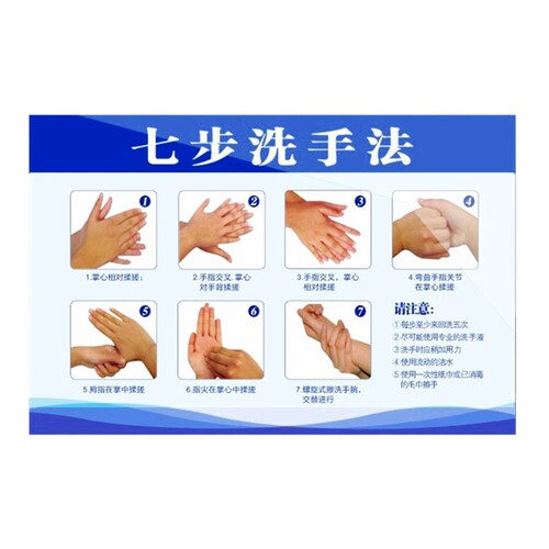 亚克力七步洗手法医护卫生标准标识牌 正确洗手流程幼儿园墙贴画 - 图3