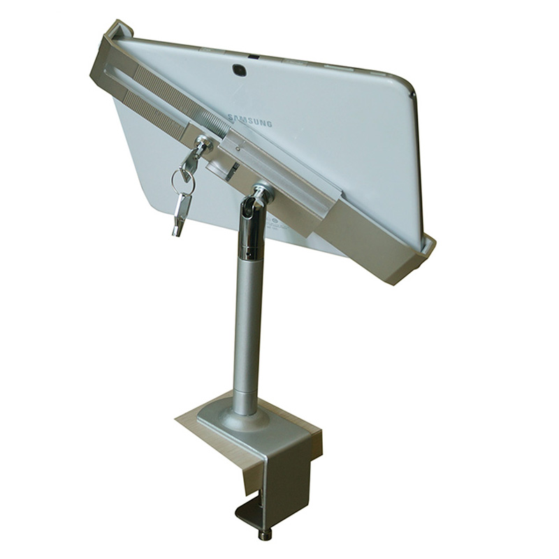 平板电脑支架带锁防盗ipad点餐通用金属台面商场收银展示支撑托架夹桌面方管 - 图3