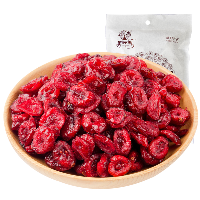 美荻斯旗舰店淘美荻斯蔓越莓干孕妇零食蔓越莓水果干曼越梅干休闲零食100g*3袋0