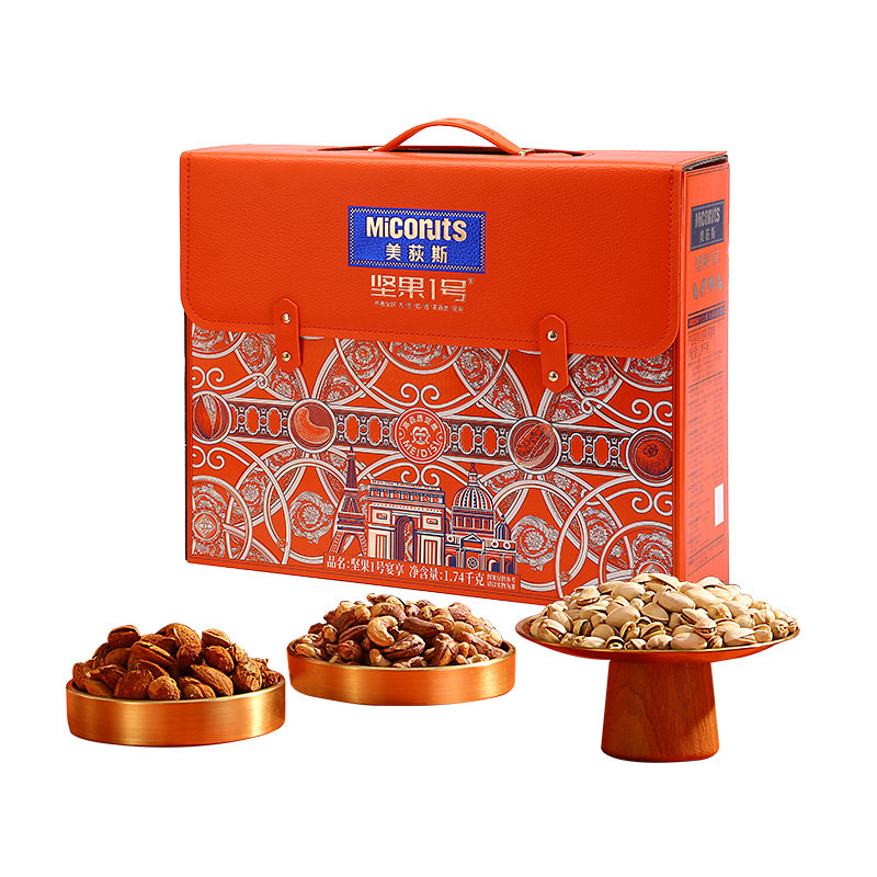 美荻斯坚果1号宴享坚果礼盒1740g混合干果零食过节礼包送长辈团购,淘宝优惠券,粉丝福利购,淘宝优惠卷