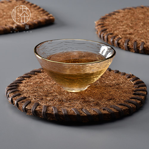 汇茶手工茶垫加厚棕垫棕麻棕杯垫紫砂壶茶杯托编织隔热茶道零配件 - 图1
