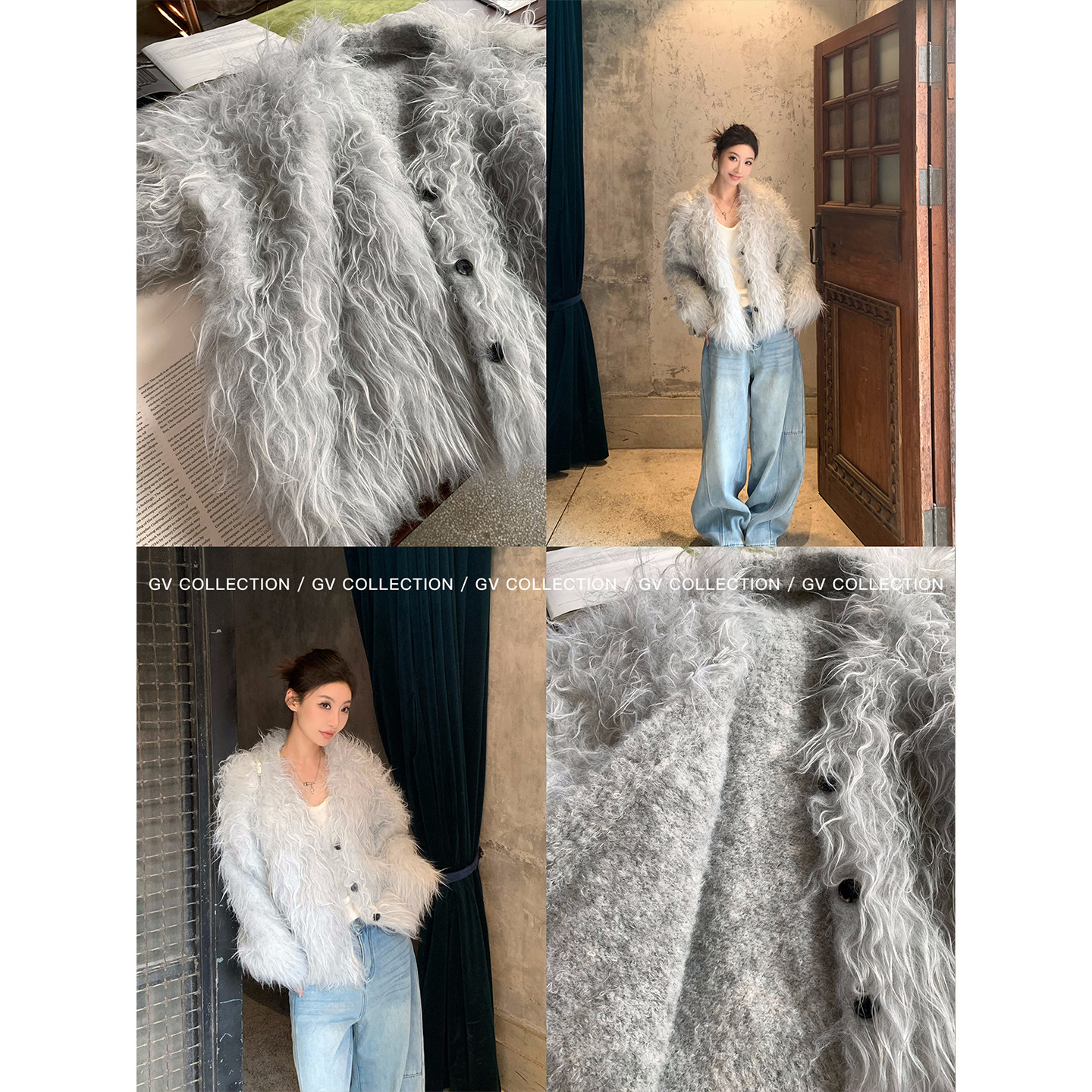 GV大白哥 贵气欧尼 羊毛圈圈长拉毛针织毛衣开衫外套秋冬上衣女,淘宝优惠券,粉丝福利购,淘宝优惠卷