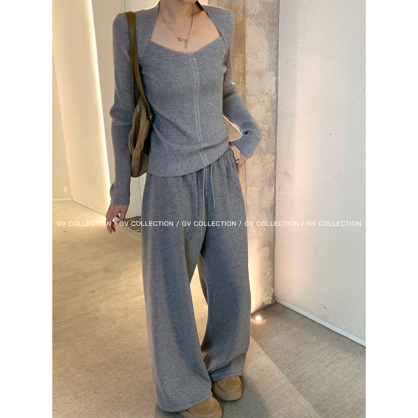 GV大白哥  长绒暖冬裤  加厚绒复合直筒抽绳卫裤秋冬新款裤子女,淘宝优惠券,粉丝福利购,淘宝优惠卷