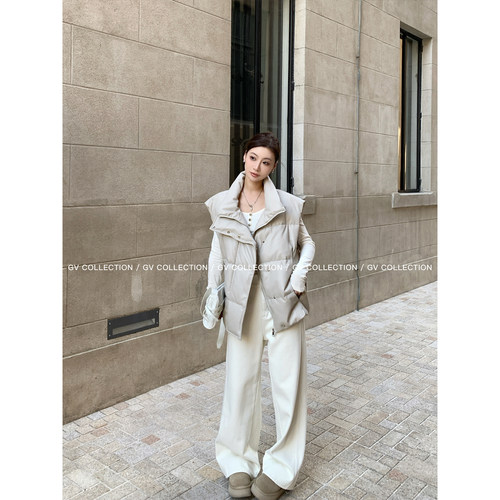 GV大白哥 加绒极简系 直筒加绒加厚柔软松弛感牛仔裤冬季保暖裤子 - 图2