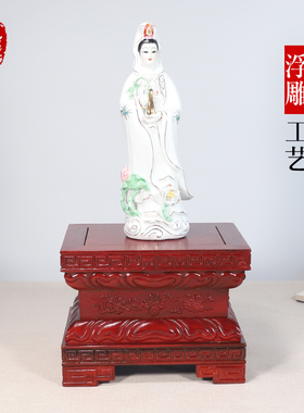 佛像加高底座托架神像实木莲花