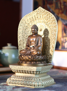 佛香天逸三宝佛铜佛像摆件