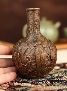 佛香天逸铜罗汉瓶家居装饰摆件