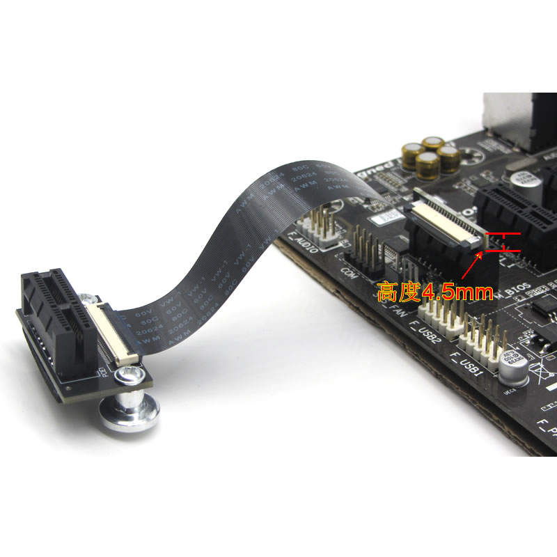 PCI-E3.0 36p转声卡网卡延长线小插槽 90度 pciex1立式转接线 1X-图1