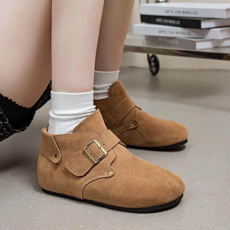 真皮厚底勃肯鞋女秋冬加绒保暖乐福鞋内增高休闲高帮短靴雪地棉靴,淘宝优惠券,粉丝福利购,淘宝优惠卷